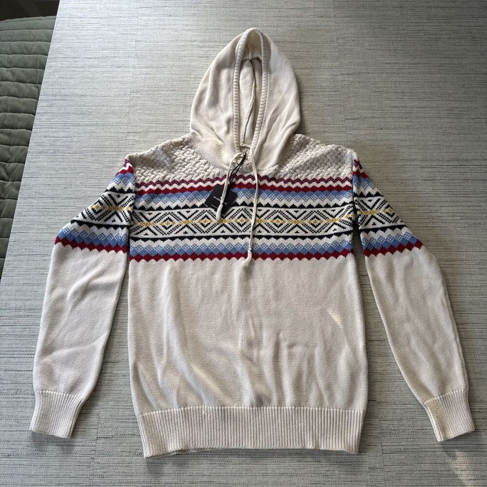 The Normal Brand Apres Knit Hoodie Womens Drawstring Sweater Size Medium